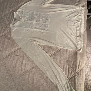 Hermes White Buttoned Henley Shirt